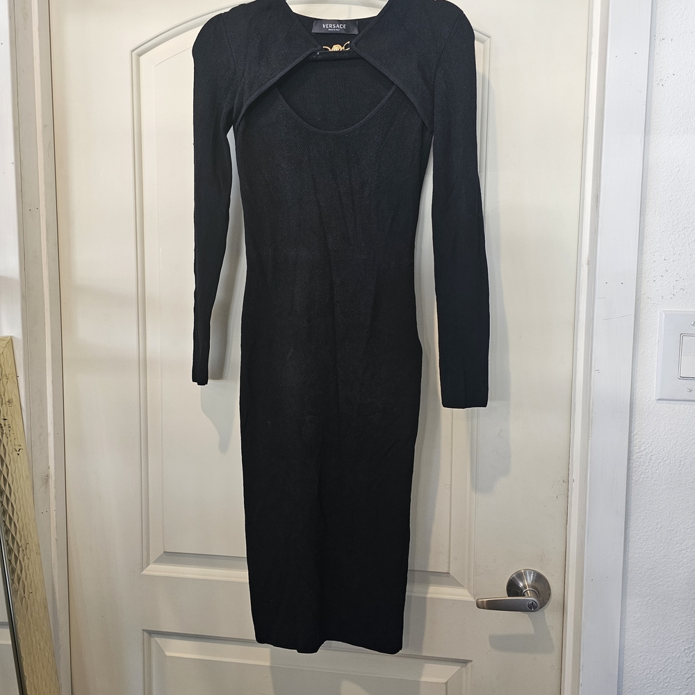 Versace Black Long Sleeve Dress